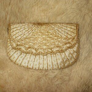 Vintage Le Regale Beaded Gold Sunburst Evening Bag Gold Chain New and Vintage